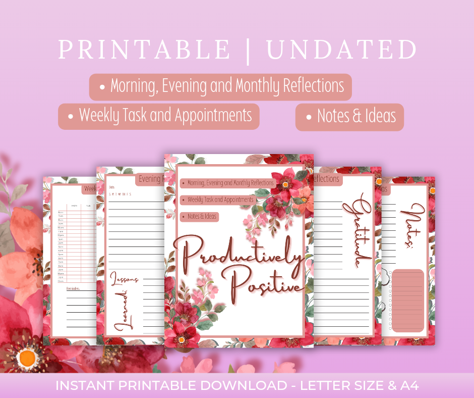 Davi Nevae Creates- Instant Downloads-Productively Positive Planner- Printable