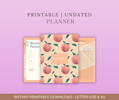 Davi Nevae Creates- Instant Downloads-Peach Fuzz Themed Planner- Printable